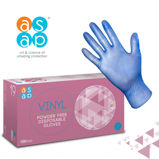 VINYL GLOVES BLUE POWDER FREE L - 1000